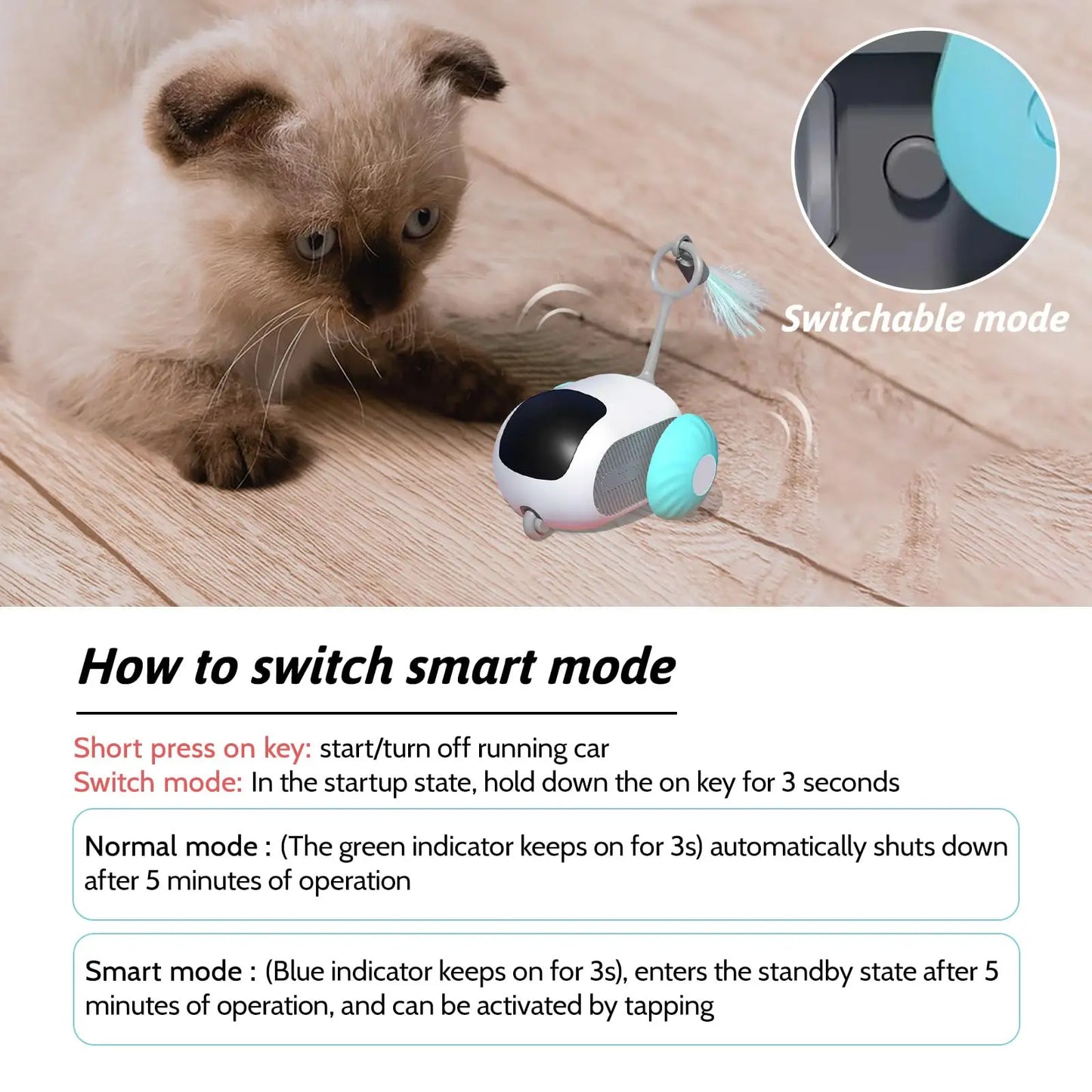 Smart Automatic Cat & Dog Toy Car